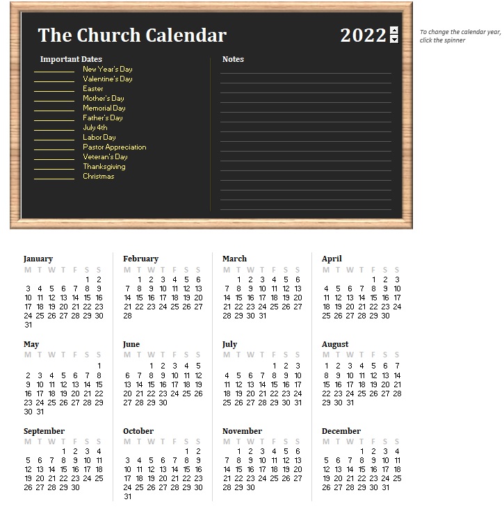 free yearly calendars