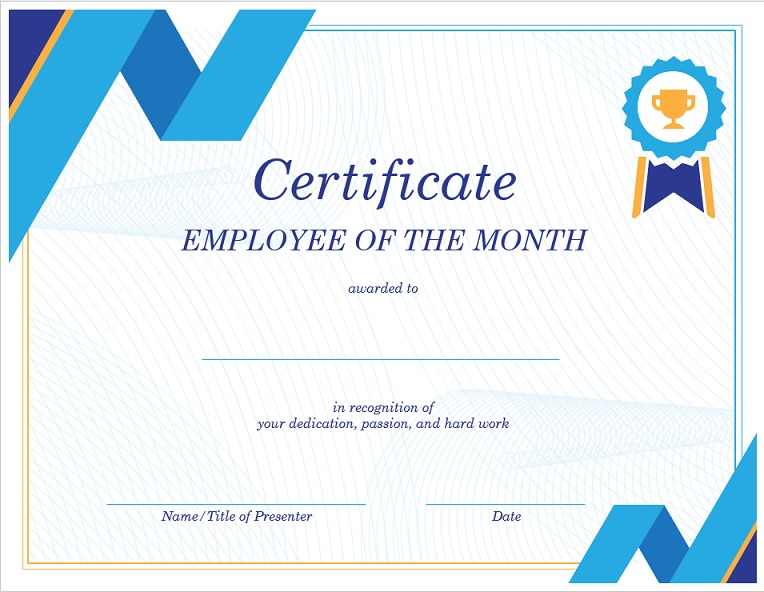 employee of the month certificates templates