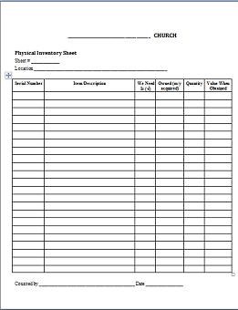 The Form Gallery, Issue #030 - Church Inventory Forms