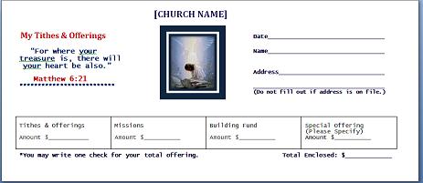 Church Offering Envelope Templates